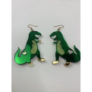 I'm Your Present Laser Cut Dinosaur Heart Earrings